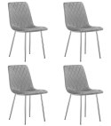 Krzesło TURIN - aksamit szary jasny / nogi chrom x 4