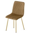 Krzesło TURIN - aksamit brąz / nogi złote x 3