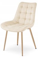 Krzesło BERA - aksamit beż jasny / nogi dąb x 1