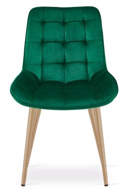 Krzesło BERA - aksamit zieleń / nogi dąb x 3