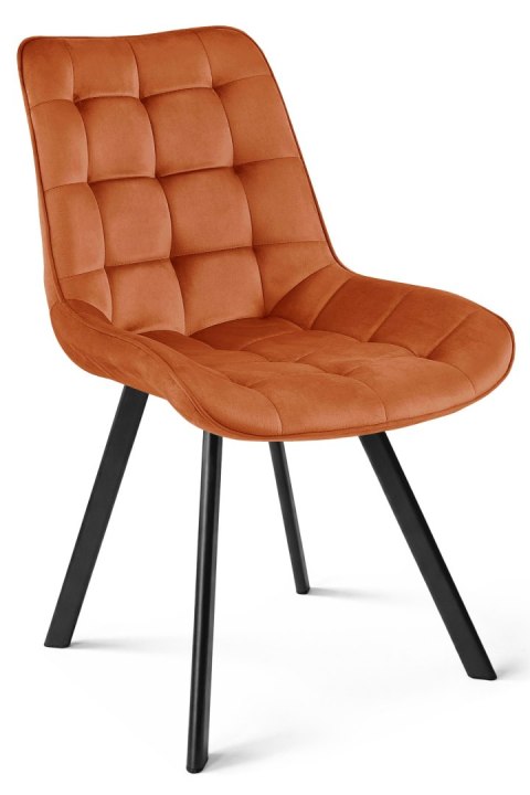 Krzesło SORIA - aksamit miedziany / nogi czarne x 4