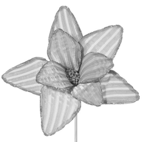 KWIAT ŚWIĄTECZNY 51B FI 24 CM SREBRNY