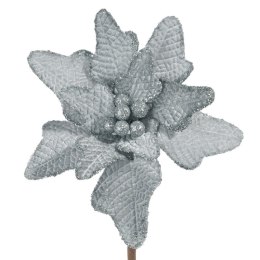 KWIAT ŚWIĄTECZNY 61A 20 CM SREBRNY