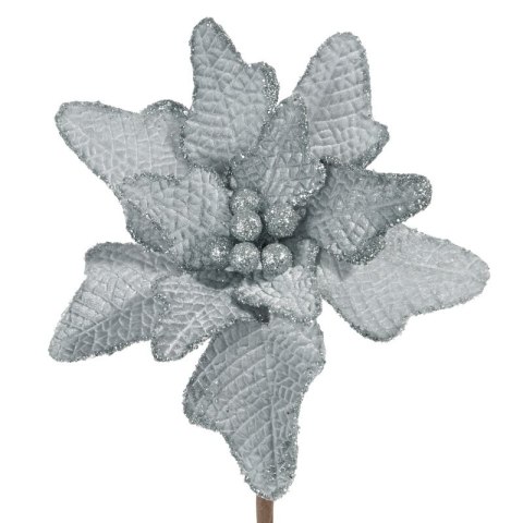 KWIAT ŚWIĄTECZNY 61A 20 CM SREBRNY