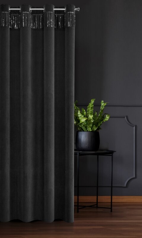 ZASŁONA GOTOWA JASPER 140 X 250 CM CZARNY