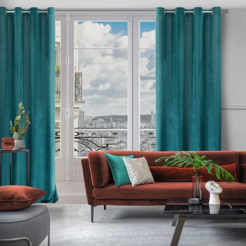ZASŁONA GOTOWA LUSSI 140 X 250 CM CIEMNOTURKUSOWY