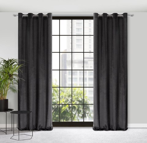ZASŁONA GOTOWA LUSSI 140 X 250 CM CZARNY