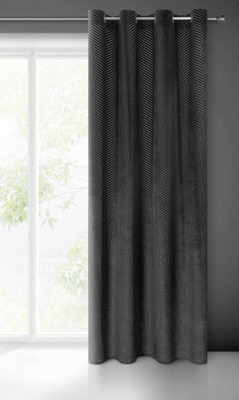 ZASŁONA GOTOWA LUSSI 140 X 250 CM CZARNY