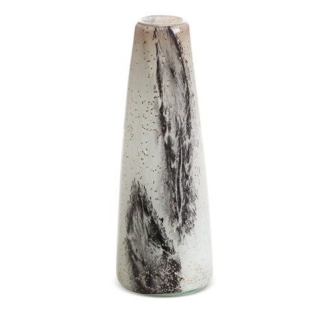SZKLANY WAZON DEKORACYJNY LUCAS (01) O 11 X 31 CM KREMOWY