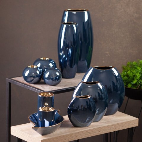 WAZON DEKORACYJNY AMORA1 (3) 14 X 7 X 16 CM GRANATOWY