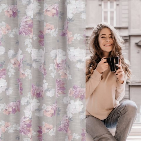 ZASŁONA GOTOWA SHERRY NA TAŚMIE 140 X 300 CM SREBRNY