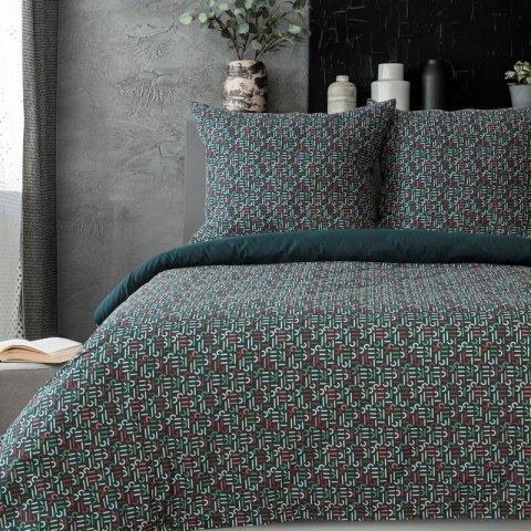 KOMPLET POŚCIELI ESPRIT 06 220 X 200 CM CIEMNOZIELONY