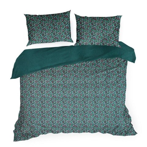 KOMPLET POŚCIELI ESPRIT 06 220 X 200 CM CIEMNOZIELONY