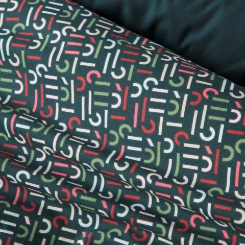 KOMPLET POŚCIELI ESPRIT 06 220 X 200 CM CIEMNOZIELONY