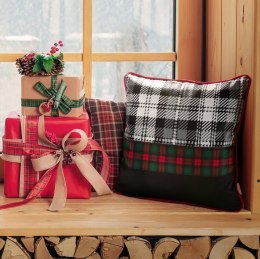 POSZEWKA ŚWIATECZNA SANTA02 45 X 45 CM CZARNY