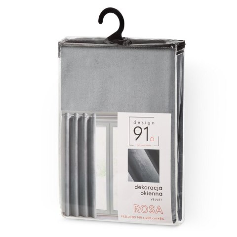 ZASŁONA GOTOWA D91 ROSA 140 X 250 CM SREBRNY