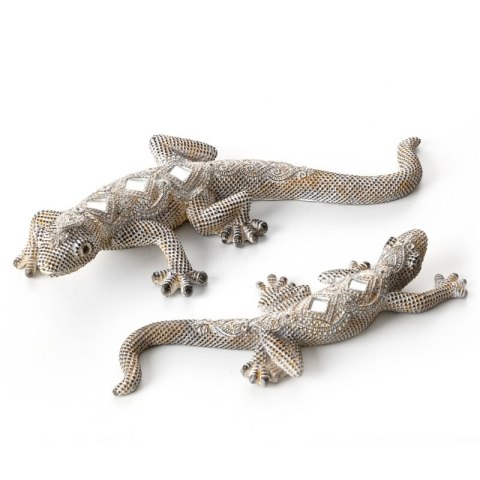 FIGURKA DEKORACYJNA GATOS 25 X 11 X 5 CM SREBRNY