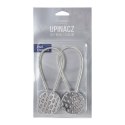 UPINACZ DEKORACYJNY Z MAGNESEM 5 X 17 CM SREBRNY