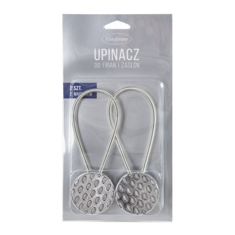 UPINACZ DEKORACYJNY Z MAGNESEM 5 X 17 CM SREBRNY