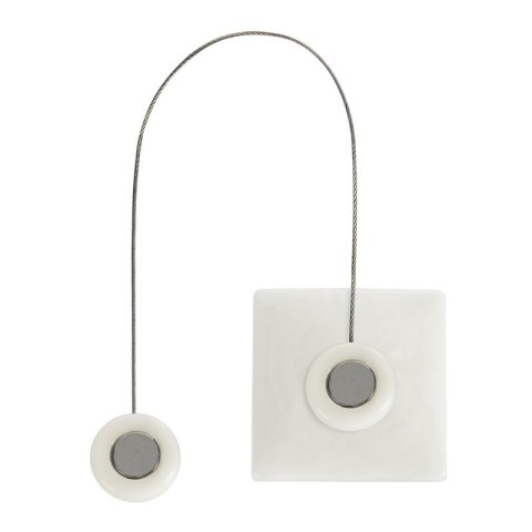 UPINACZ DEKORACYJNY Z MAGNESEM 6 X 14 CM BIAŁY