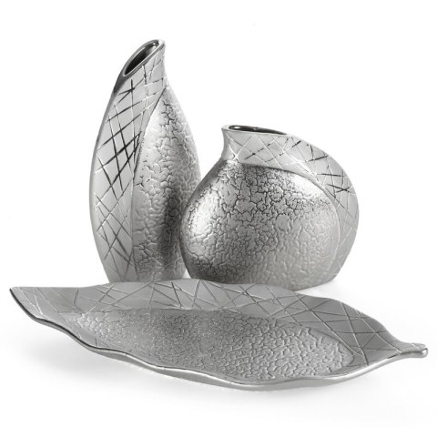 WAZON DEKORACYJNY ALIRA (01) 20 X 8 X 19 CM SREBRNY