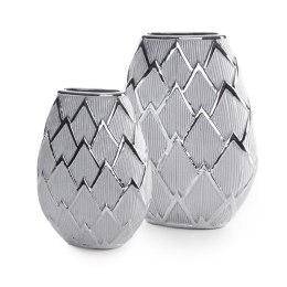 WAZON DEKORACYJNY SAELA (02) 25 X 11 X 34 CM SREBRNY