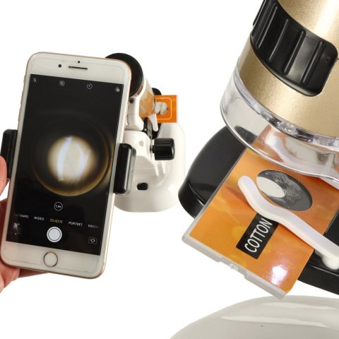 Mikroskop kieszonkowy szkolny edukacyjny naukowy mini LED akcesoria