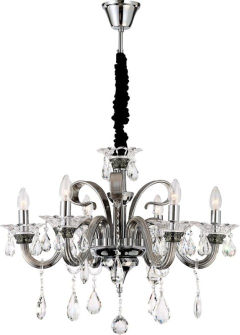 LAMPA GLITTER (02) FI 70 X 52 CM SREBRNY