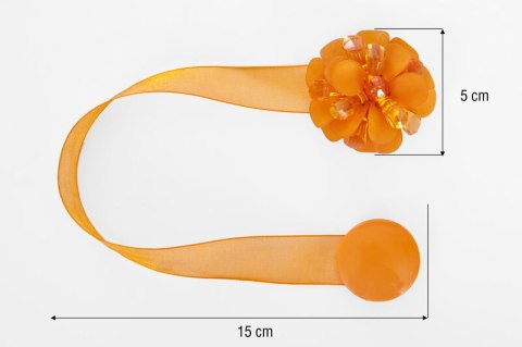 UPINACZ DEKORACYJNY Z MAGNESEM 15 CM POMARAŃCZOWY