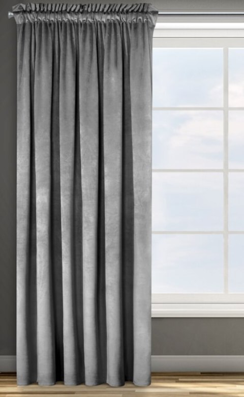 ZASŁONA GOTOWA D91 ROSA NA TAŚMIE 135 X 300 CM STALOWY