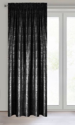 ZASŁONA GOTOWA D91 CYPR NA TAŚMIE 140 X 270 CM CZARNY