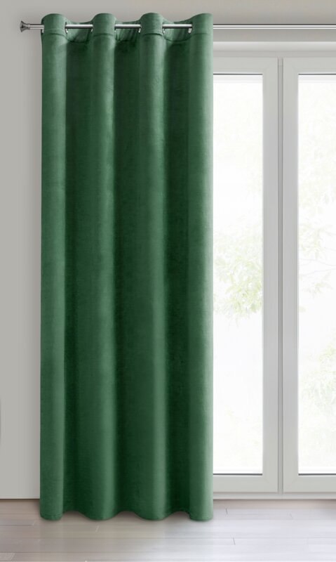 ZASŁONA GOTOWA D91 ROSA 140 X 250 CM CIEMNOZIELONY