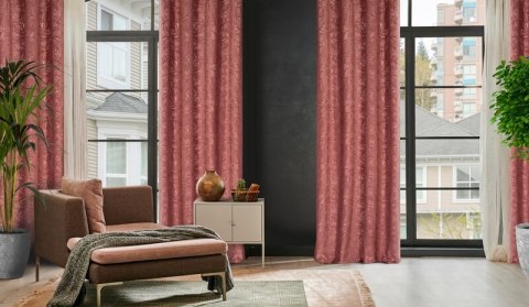 ZASŁONA GOTOWA OCTAVIA 140 X 250 CM CIEMNORÓŻOWY