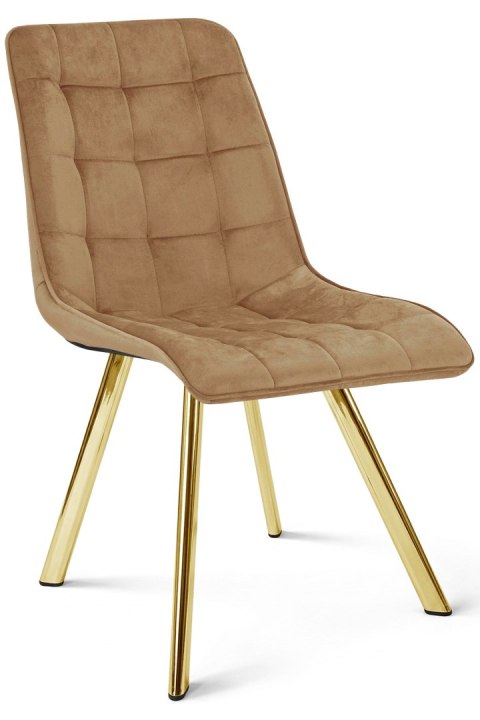 Krzesło CIEZA - aksamit brąz / nogi złote x 3