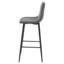 Hoker POZZA - ciemny szary aksamit / nogi czarne x 4