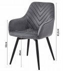 Krzesło NANA360 - ciemny beż aksamit / nogi czarne x 2