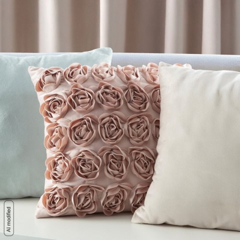 POSZEWKI ROSES 1 45 X 45 CM KREMOWY