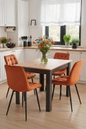 Krzesło BERA - aksamit miedziany / nogi czarne x 4