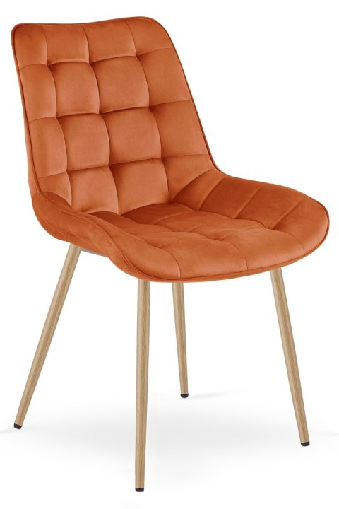 Krzesło BERA - aksamit miedziany / nogi dąb x 4