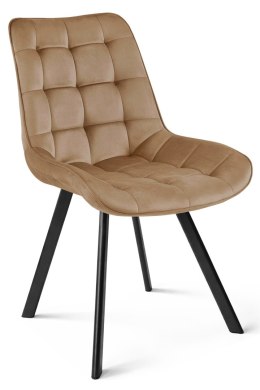 Krzesło SORIA - aksamit brąz / nogi czarne x 3