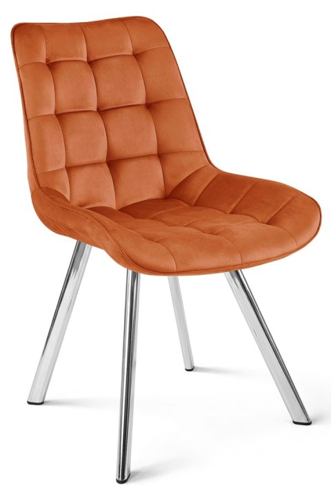 Krzesło SORIA - aksamit miedziany / nogi chrom x 3