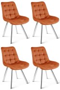 Krzesło SORIA - aksamit miedziany / nogi chrom x 4