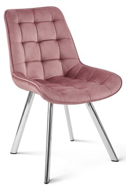 Krzesło SORIA - aksamit róż ciemny / nogi chrom x 3