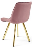 Krzesło SORIA - aksamit róż ciemny / nogi złote x 4