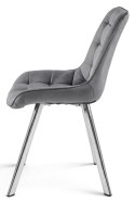 Krzesło SORIA - aksamit szary ciemny / nogi chrom x 2