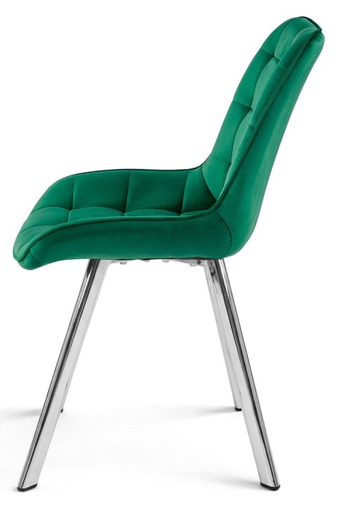 Krzesło SORIA - aksamit zieleń / nogi chrom x 3