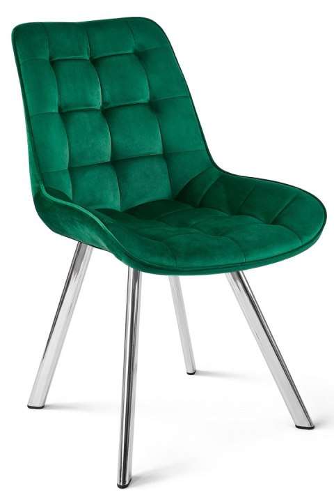 Krzesło SORIA - aksamit zieleń / nogi chrom x 4
