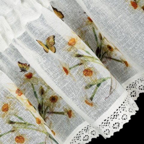 FIRANA GOTOWA FLORA 150 X 30 CM BIAŁY