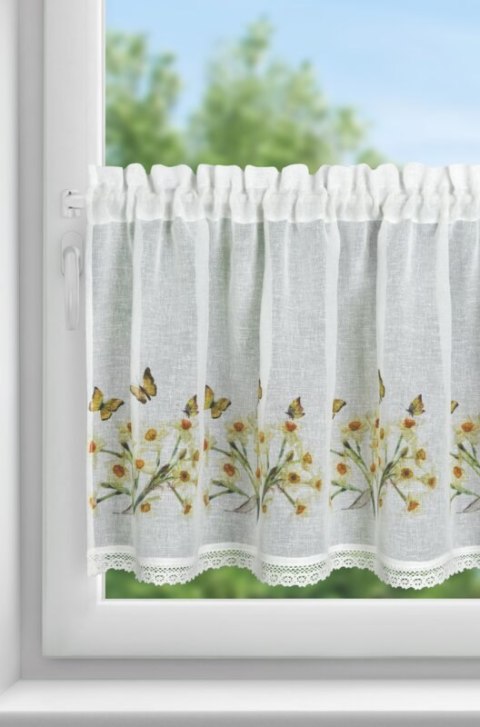 FIRANA GOTOWA FLORA 150 X 60 CM BIAŁY