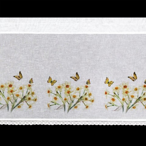FIRANA GOTOWA FLORA 150 X 60 CM BIAŁY